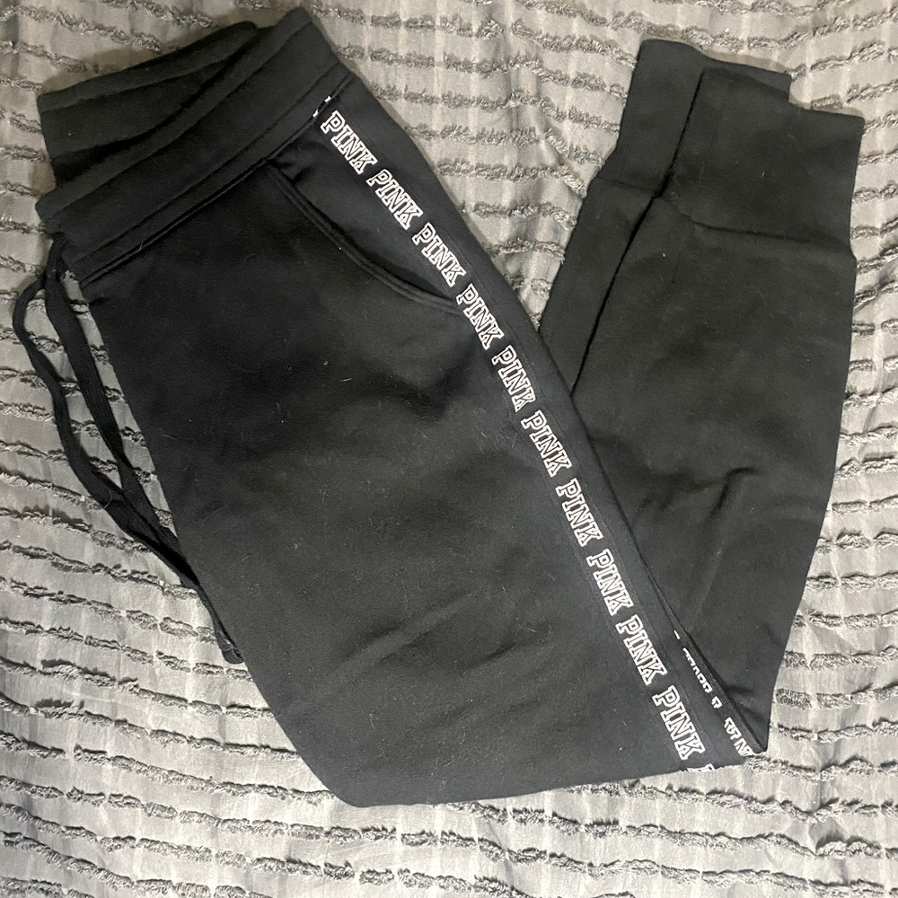 Victoria Secret PINK black cotton joggers size XS